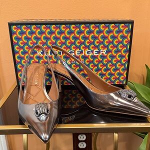 Kurt Geiger Metallic Silver Heels